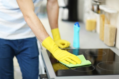 Deep cleaning equipment used on commercial carpets in NW11